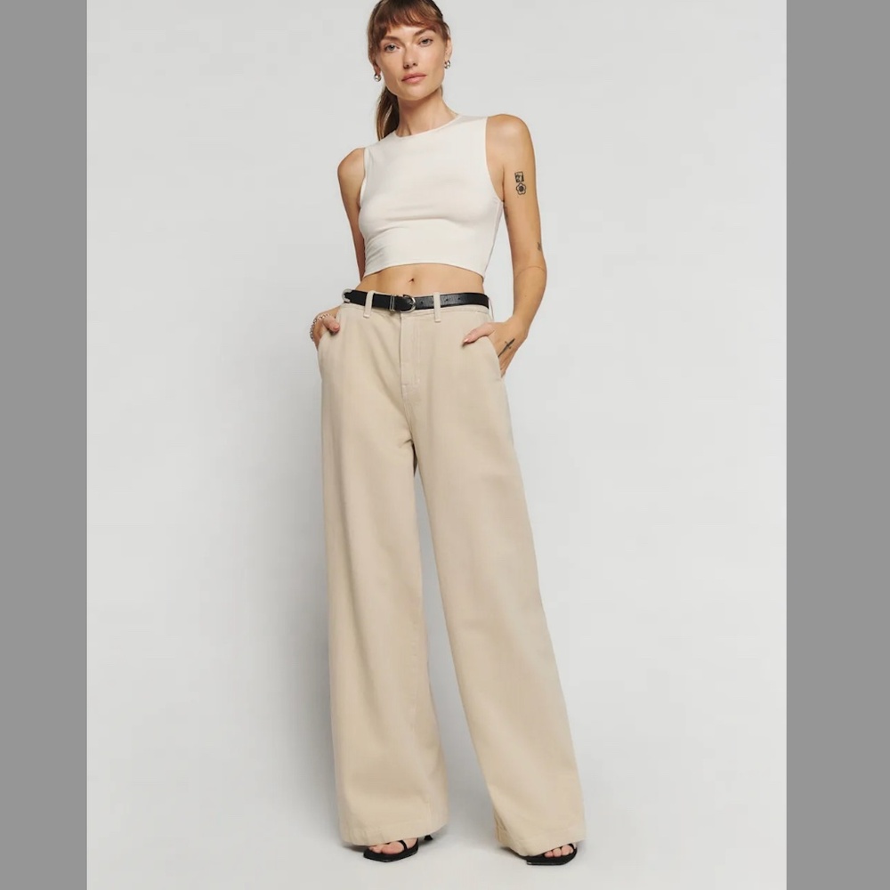 Reformation Iggy Super Wide Leg Slouch Jeans Organic Cotton